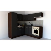Bucatarie de Colt GENA NEW 9 ST. 190-200, Cu Corp de Cuptor, Wenge / Decor 0164